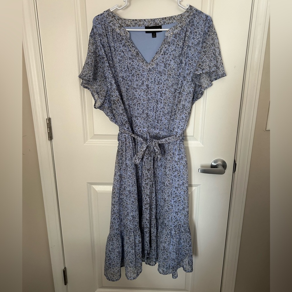 Lane Bryant Blue Floral Midi Dress